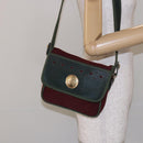 LOEWE Shoulder Bag Canvas Red Gold Auth BA4392-21