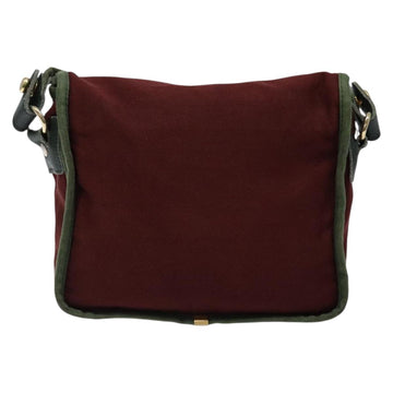 LOEWE Shoulder Bag Canvas Red Gold Auth BA4392 - 0