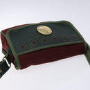 LOEWE Shoulder Bag Canvas Red Gold Auth BA4392-6