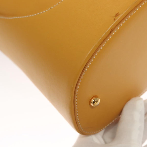 LOEWE Shoulder Bag Leather Yellow Gold Auth BA4393