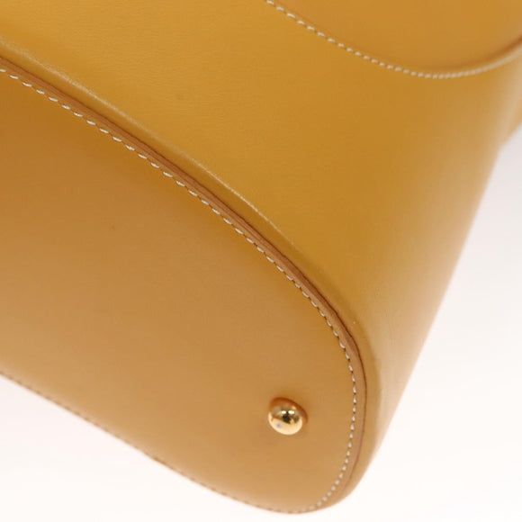 LOEWE Shoulder Bag Leather Yellow Gold Auth BA4393
