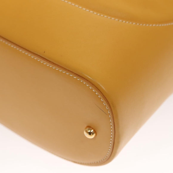 LOEWE Shoulder Bag Leather Yellow Gold Auth BA4393