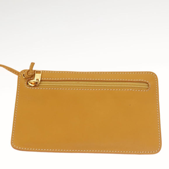 LOEWE Shoulder Bag Leather Yellow Gold Auth BA4393