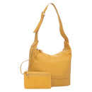 LOEWE Shoulder Bag Leather Yellow Gold Auth BA4393-1