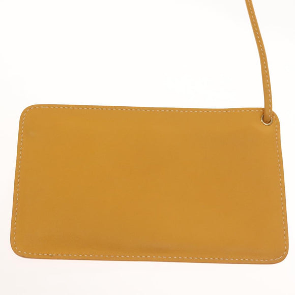 LOEWE Shoulder Bag Leather Yellow Gold Auth BA4393