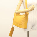 LOEWE Shoulder Bag Leather Yellow Gold Auth BA4393-23