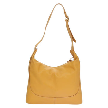 LOEWE Shoulder Bag Leather Yellow Gold Auth BA4393 - 0