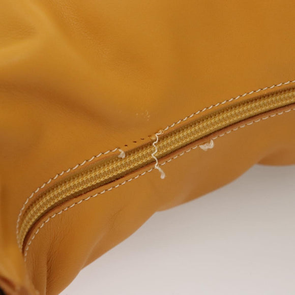 LOEWE Shoulder Bag Leather Yellow Gold Auth BA4393