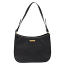 Burberrys Shoulder Bag Leather Black Gold Auth BA4394-13
