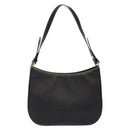 Burberrys Shoulder Bag Leather Black Gold Auth BA4394-2