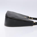 Burberrys Shoulder Bag Leather Black Gold Auth BA4394-3