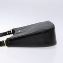 Burberrys Shoulder Bag Leather Black Gold Auth BA4394-4