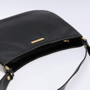 Burberrys Shoulder Bag Leather Black Gold Auth BA4394-6