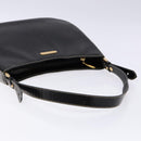 Burberrys Shoulder Bag Leather Black Gold Auth BA4394-7