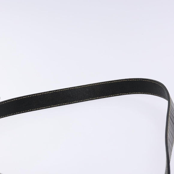 Burberrys Shoulder Bag Leather Black Gold Auth BA4394