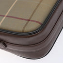 Burberrys Nova Check Shoulder Bag Canvas Khaki Gold Auth BA4398-9