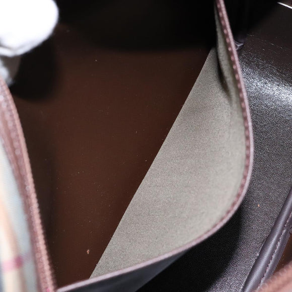 Burberrys Nova Check Shoulder Bag Canvas Khaki Gold Auth BA4398