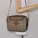 Burberrys Nova Check Shoulder Bag Canvas Khaki Gold Auth BA4398-21