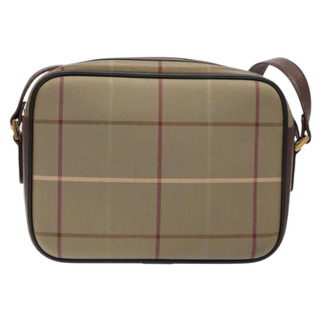 Burberrys Nova Check Shoulder Bag Canvas Khaki Gold Auth BA4398 - 0