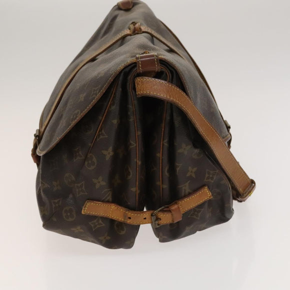 LOUIS VUITTON Monogram Saumur 35 Shoulder Bag M42254 LV Auth BA4403