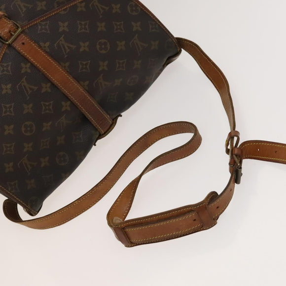 LOUIS VUITTON Monogram Saumur 35 Shoulder Bag M42254 LV Auth BA4403