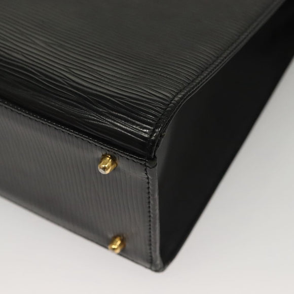 VALENTINO Shoulder Bag Leather Black Gold Auth BA4405