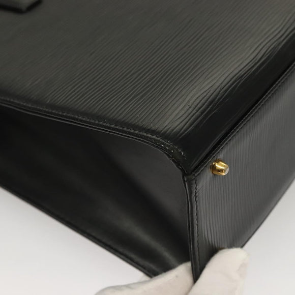 VALENTINO Shoulder Bag Leather Black Gold Auth BA4405