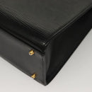 VALENTINO Shoulder Bag Leather Black Gold Auth BA4405-17