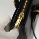 VALENTINO Shoulder Bag Leather Black Gold Auth BA4405-9