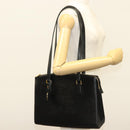 VALENTINO Shoulder Bag Leather Black Gold Auth BA4405-21