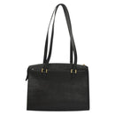 VALENTINO Shoulder Bag Leather Black Gold Auth BA4405-2