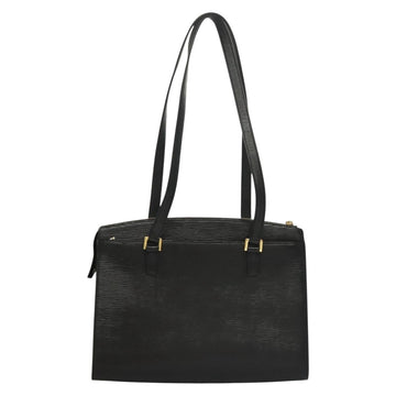 VALENTINO Shoulder Bag Leather Black Gold Auth BA4405 - 0