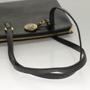 VALENTINO Shoulder Bag Leather Black Gold Auth BA4405-7