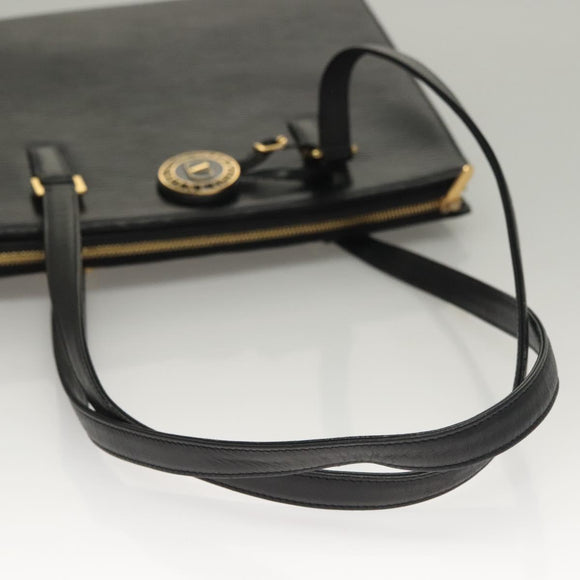 VALENTINO Shoulder Bag Leather Black Gold Auth BA4405