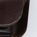 VERSACE Shoulder Bag Patent Leather Brown Gold Auth BA4407-16