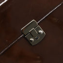 VERSACE Shoulder Bag Patent Leather Brown Gold Auth BA4407-10