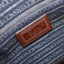 VERSACE Shoulder Bag Patent Leather Brown Gold Auth BA4407-11