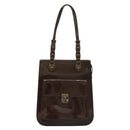 VERSACE Shoulder Bag Patent leather Black Gold Auth BA4407-13