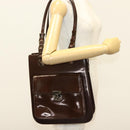 VERSACE Shoulder Bag Patent leather Black Gold Auth BA4407-23