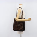 VERSACE Shoulder Bag Patent Leather Brown Gold Auth BA4407-26