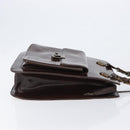 VERSACE Shoulder Bag Patent Leather Brown Gold Auth BA4407-3