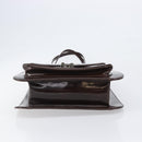 VERSACE Shoulder Bag Patent Leather Brown Gold Auth BA4407-5
