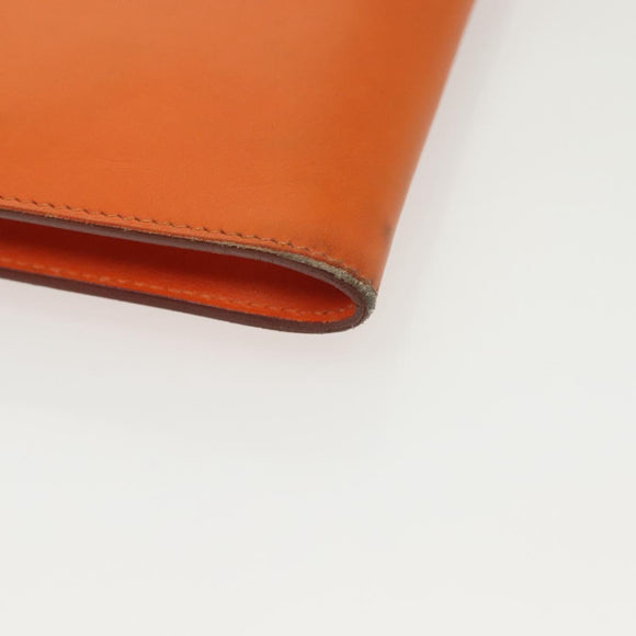 HERMES Omenitu Shoulder Bag Leather Orange Auth BA4408