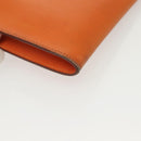 HERMES Omenitu Shoulder Bag Leather Orange Auth BA4408-17