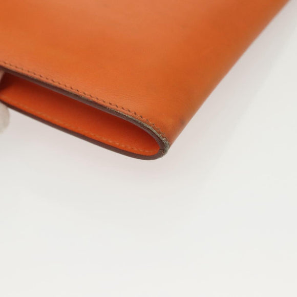 HERMES Omenitu Shoulder Bag Leather Orange Auth BA4408