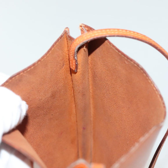 HERMES Omenitu Shoulder Bag Leather Orange Auth BA4408