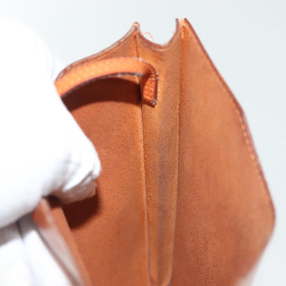 HERMES Omenitu Shoulder Bag Leather Orange Auth BA4408