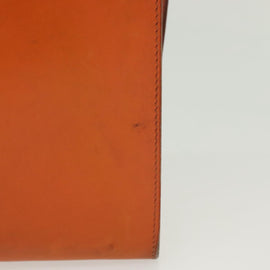 HERMES Omenitu Shoulder Bag Leather Orange Auth BA4408 - 0