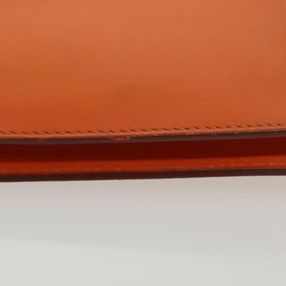 HERMES Omenitu Shoulder Bag Leather Orange Auth BA4408