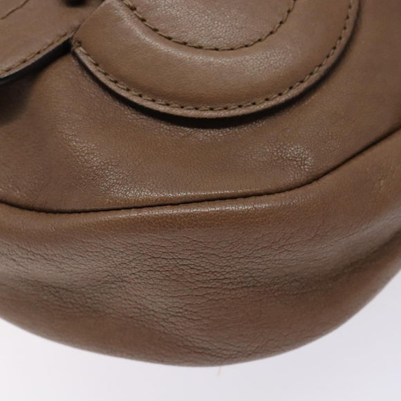 Salvatore Ferragamo Shoulder Bag Leather Beige Gold Auth BA4410